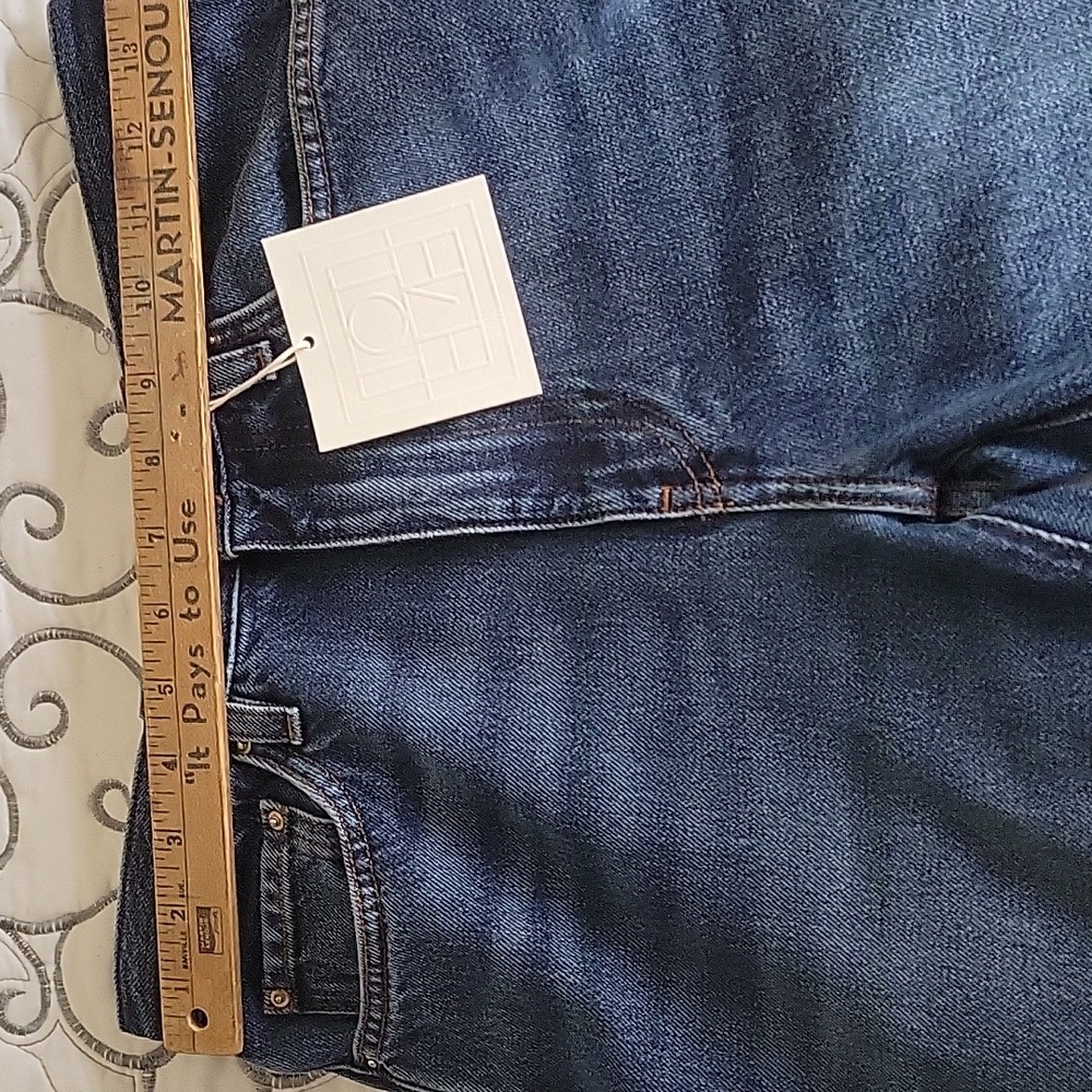 Toteme Slim Straight High Waist Blue Denim Jeans Cotton Dark Vintage Wash Size26 - Picture 13 of 14